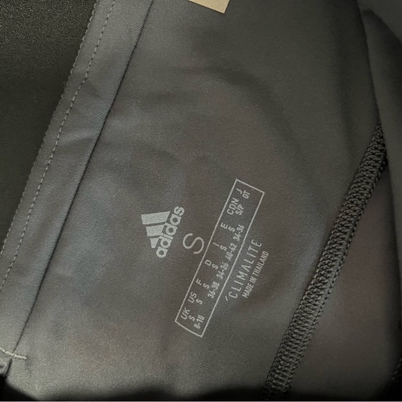 Adidas Leggings Women Small Runnings Soft Gray Black Color Block High Rise W - Picture 11 of 11